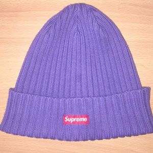 Authentic Purple Supreme Overdyed Ribbed Beanie